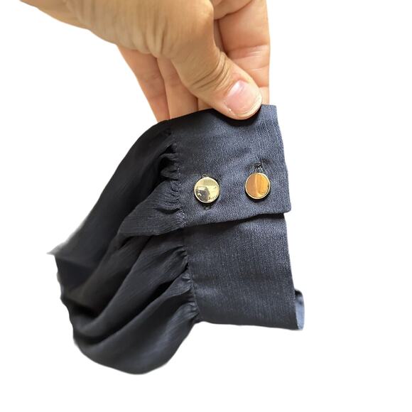 Nina Parker Womens Black Wide Leg Long Sleeve Button-Front Jumpsuit Plus 24W - Picture 12 of 12